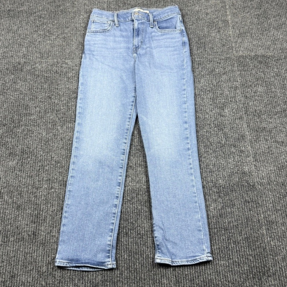 Levis 724 High Rise Straight Crop Jeans Light Wash Denim 26 58825-0102